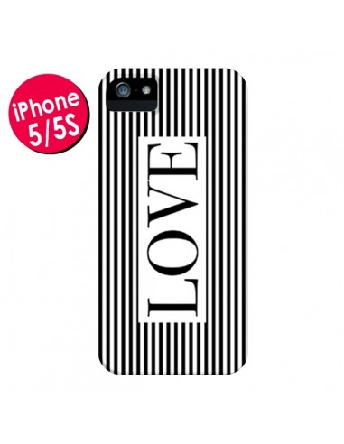Coque Love Noir et Blanc pour iPhone 5 et 5S - Mary Nesrala