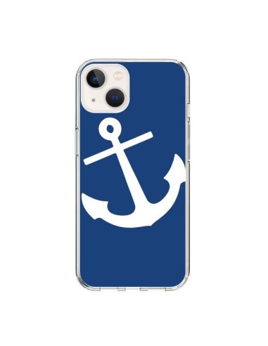 Coque iPhone 15 Ancre Navire Navy Blue Anchor - Mary Nesrala