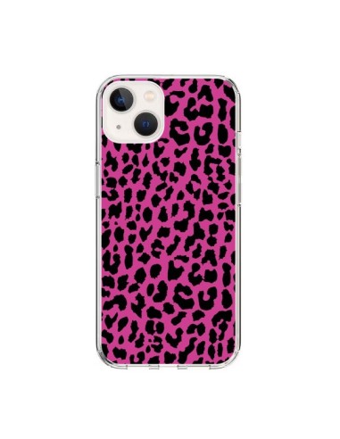 Coque iPhone 15 Leopard Rose Pink Neon - Mary Nesrala