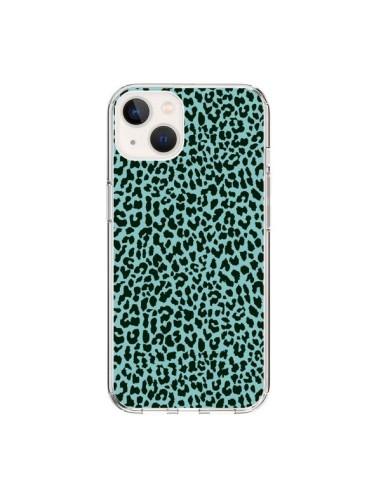 Coque iPhone 15 Leopard Turquoise Neon - Mary Nesrala