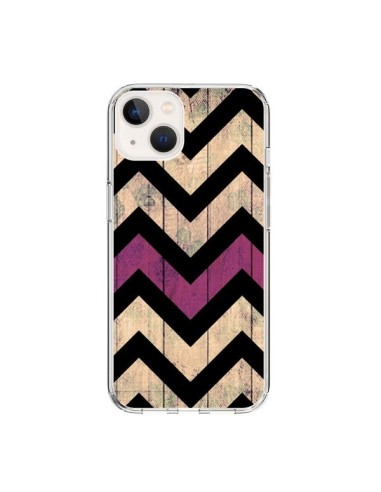 Coque iPhone 15 Chevron Vintage Bois Wood - Mary Nesrala