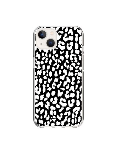 Coque iPhone 15 Leopard Noir et Blanc - Mary Nesrala