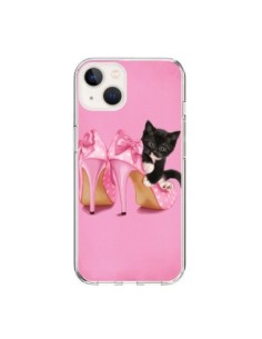 Cover iPhone 15 Gattoon Gatto Nero Kitten Scarpe Shoes -...