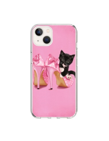 Coque iPhone 15 Chaton Chat Noir Kitten Chaussure Shoes - Maryline Cazenave