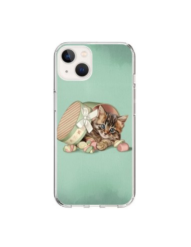 Coque iPhone 15 Chaton Chat Kitten Boite Bonbon Candy - Maryline Cazenave