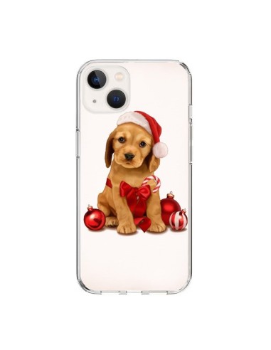 Coque iPhone 15 Chien Dog Pere Noel Christmas Boules Sapin - Maryline Cazenave
