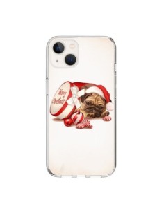 Coque iPhone 15 Chien Dog Pere Noel Christmas Boite -...