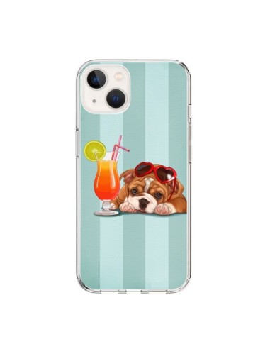 Coque iPhone 15 Chien Dog Cocktail Lunettes Coeur - Maryline Cazenave