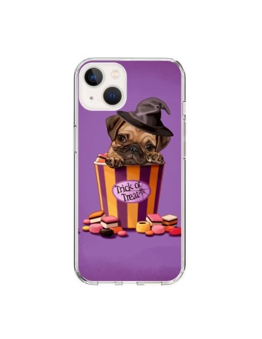 Coque iPhone 15 Chien Dog Halloween Sorciere Bonbon - Maryline Cazenave