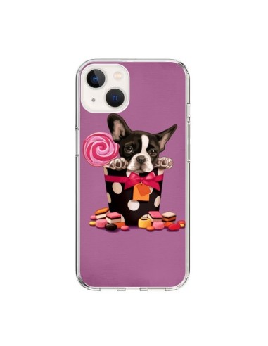 Coque iPhone 15 Chien Dog Boite Noeud Papillon Pois Bonbon - Maryline Cazenave