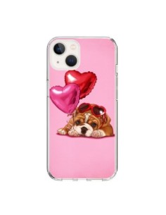 Coque iPhone 15 Chien Dog Lunettes Coeur Ballon -...