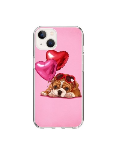 Coque iPhone 15 Chien Dog Lunettes Coeur Ballon - Maryline Cazenave