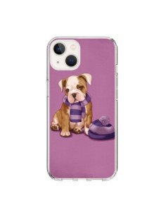 Coque iPhone 15 Chien Dog Echarpe Bonnet Froid Hiver -...