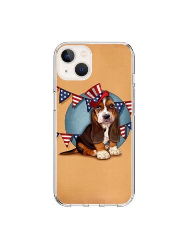 Coque iPhone 15 Chien Dog USA Americain - Maryline Cazenave