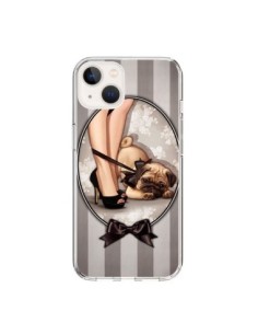 Cover iPhone 15 Lady Nero Papillon Cane Luxe - Maryline...