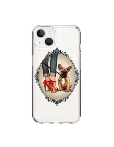 Cover iPhone 15 Lady Jambes Cane Bulldog Dog Trasparente - Maryline Cazenave
