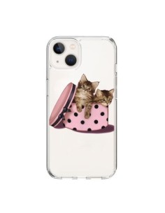 iPhone 15 Case Caton Cat Kitten Scatola a Polka Clear -...