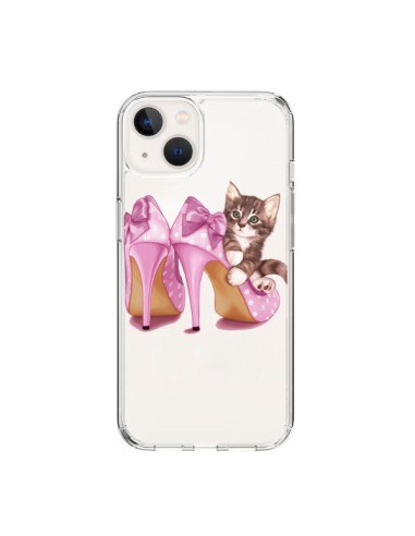 Coque iPhone 15 Chaton Chat Kitten Chaussures Shoes Transparente - Maryline Cazenave