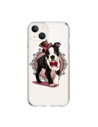 iPhone 15 Case Dog Bulldog Dog Gentleman Bow tie Cappello Clear - Maryline Cazenave