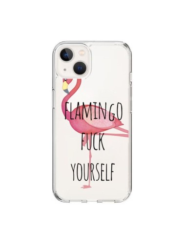 Coque iPhone 15 Flamingo Fuck Transparente - Maryline Cazenave