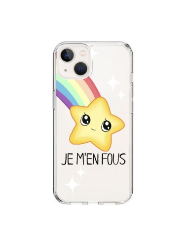 Coque iPhone 15 Etoile Je M'en Fous Transparente - Maryline Cazenave