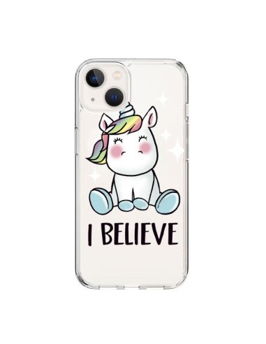 iPhone 15 Case Unicorn I Believe Clear - Maryline Cazenave