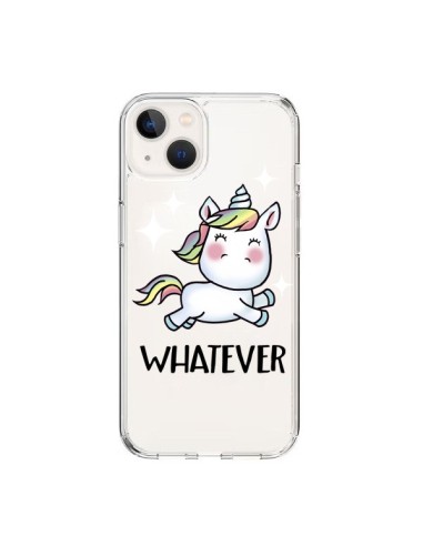 Coque iPhone 15 Licorne Whatever Transparente - Maryline Cazenave