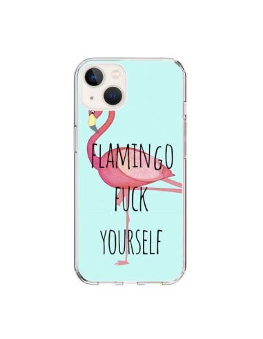 Cover iPhone 15 Flamingo Fenicottero Fuck Yourself - Maryline Cazenave