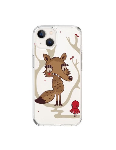 Coque iPhone 15 Le Petit Chaperon Rouge Loup Hello Big Wolf Transparente - Maria Jose Da Luz