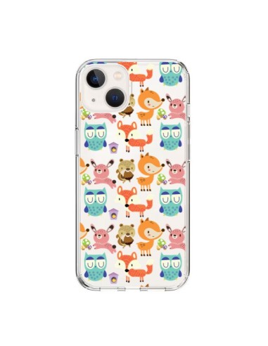 Coque iPhone 15 Renard Ecureuil Lapin Hibou Transparente - Maria Jose Da Luz