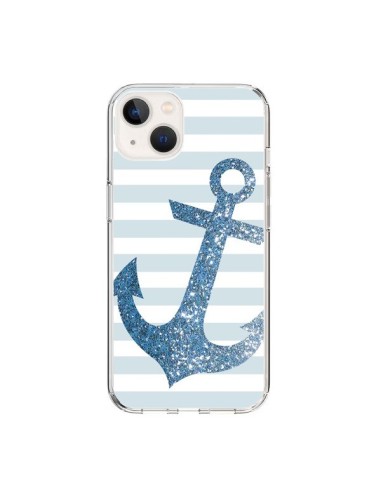 Coque iPhone 15 Ancre Bleu Navire - Monica Martinez