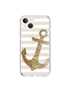 Coque iPhone 15 Ancre Or Navire - Monica Martinez