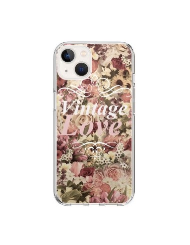 Coque iPhone 15 Vintage Love Flower - Monica Martinez
