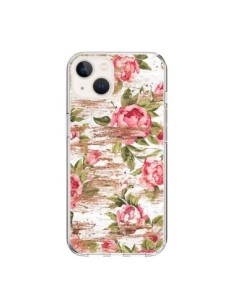Cover iPhone 15 Eco Amore Pattern Legno Fiori -...