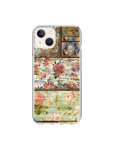 Cover iPhone 15 Lady Rococo Legno Fiori - Maximilian San