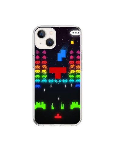 Coque iPhone 15 Invatris Space Invaders Tetris Jeu - Maximilian San