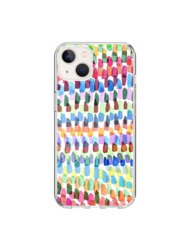 Coque iPhone 15 Artsy Strokes Stripes Colorful - Ninola Design