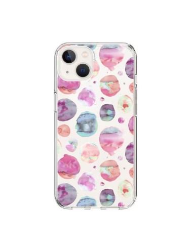 Coque iPhone 15 Big Watery Dots Pink - Ninola Design