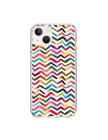 Coque iPhone 15 Chevron Stripes Multicolored - Ninola Design
