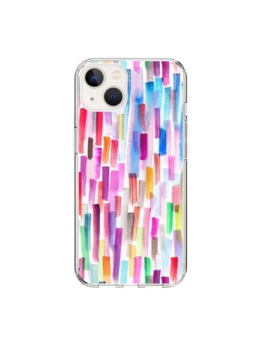 Coque iPhone 15 Colorful Brushstrokes Multicolored - Ninola Design