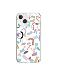 iPhone 15 Case Curly and Zigzag Stripes White - Ninola...