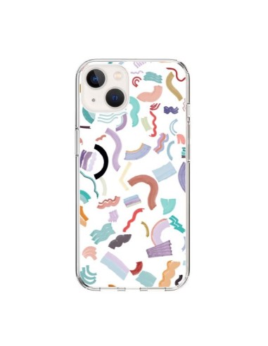 Coque iPhone 15 Curly and Zigzag Stripes White - Ninola Design