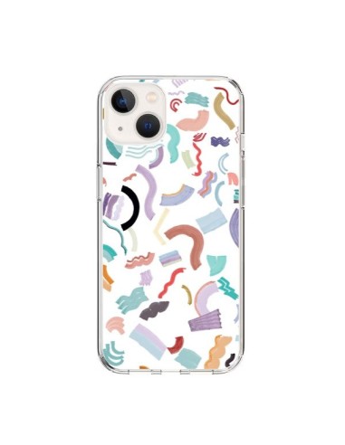 Cover iPhone 15 Curly and Zigzag Stripes Bianco - Ninola Design