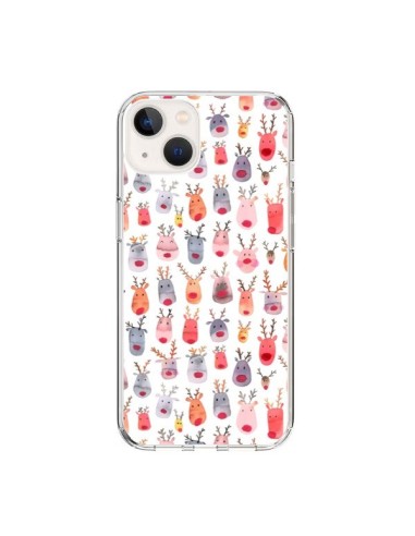 Coque iPhone 15 Cute Winter Reindeers - Ninola Design