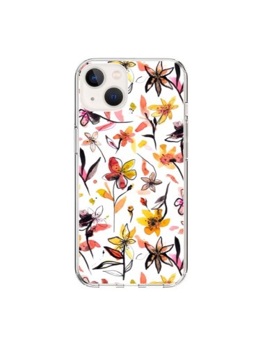 Cover iPhone 15 Ink Bleeding Dots Rosa - Ninola Design