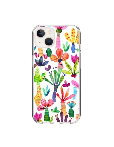 iPhone 15 Case Overlapped WaterColor Dots Flowers - Ninola Design