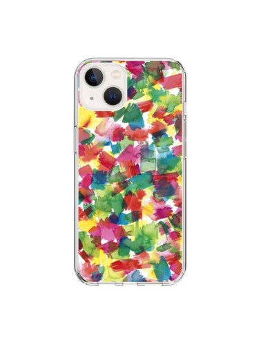 Coque iPhone 15 Speckled Watercolor Blue - Ninola Design