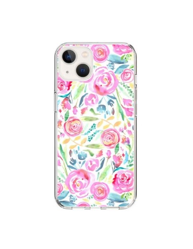 Coque iPhone 15 Speckled Watercolor Pink - Ninola Design