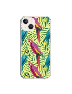 Coque iPhone 15 Tropical Monstera Leaves Multicolored -...
