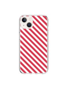 Coque iPhone 15 Bonbon Candy Rose et Blanche Rayée - Nico